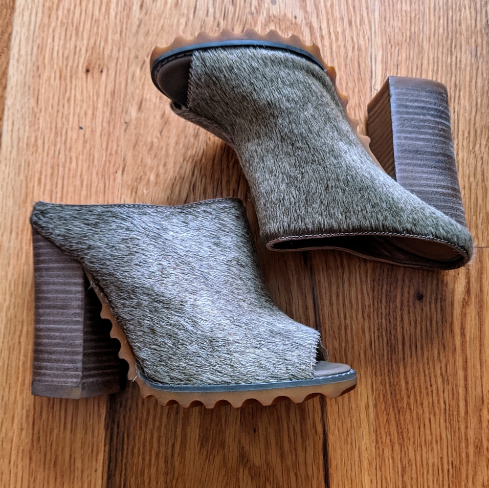 Daniblack Slide Sandal Heels Fur Size 5